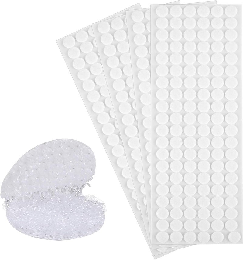 Rindion 1200PCS (600 Pairs) Hook and Loop Dots, 0.59 in Diameter Self Adhesive Dots, White Sticky Back Nylon Dots for School, Office, Home, Arts and Crafts - Image 1